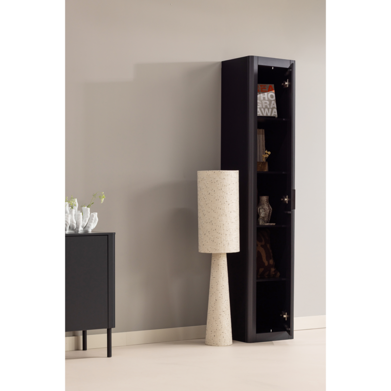 WOOOD-collectie Gunnar Smalle Hoge Kast Grenen Matzwart [Fsc]