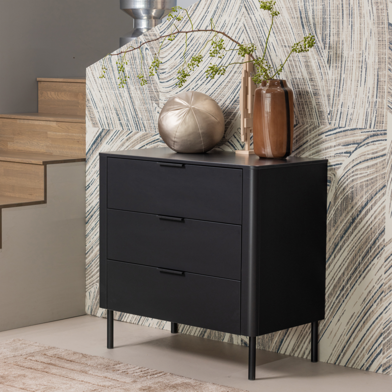 WOOOD-collectie Gunnar Chest of Drawers Pine Matte Black [FSC]