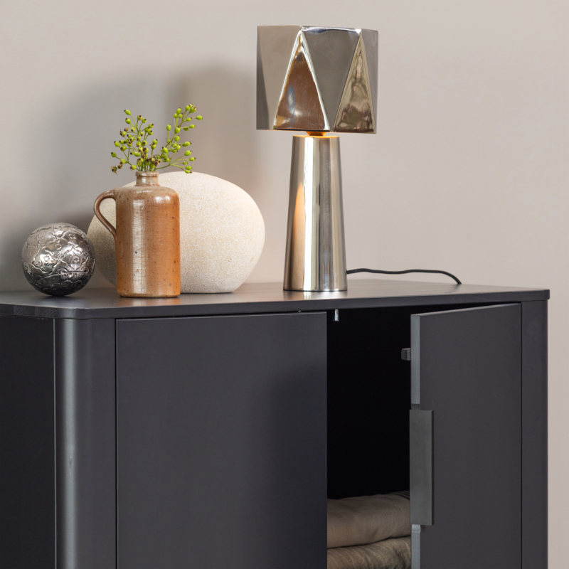 WOOOD-collectie Gunnar 2-Door Cabinet Pine Matte Black [FSC]