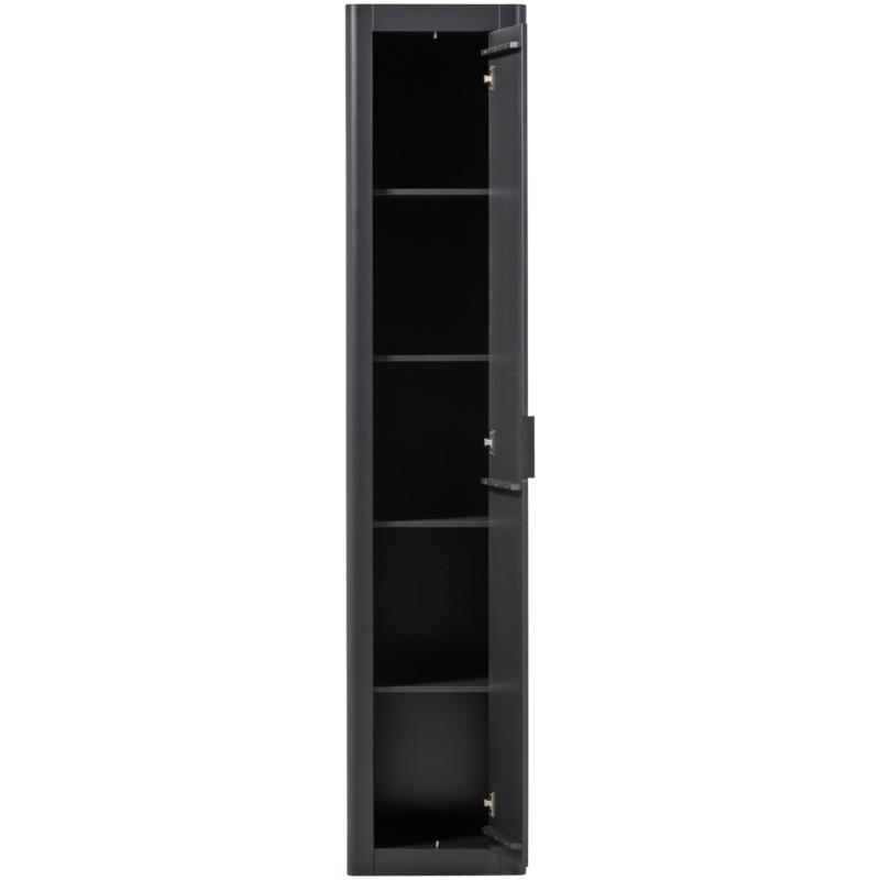 WOOOD-collectie Gunnar Smalle Hoge Kast Grenen Matzwart [Fsc]