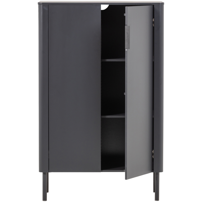 WOOOD-collectie Gunnar 2-Deurs Kast Grenen Matzwart [Fsc]