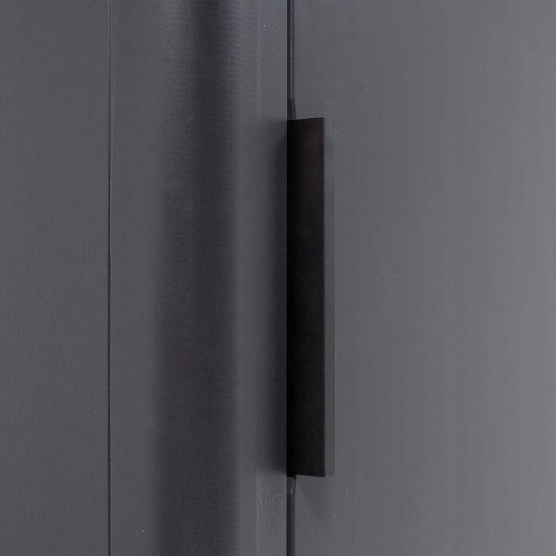 WOOOD-collectie Gunnar Smalle Hoge Kast Grenen Matzwart [Fsc]