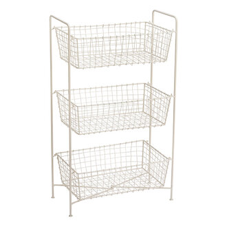 Madam Stoltz Iron rack w/ baskets Cream Madam Stoltz Iron rack w/ baskets Cream