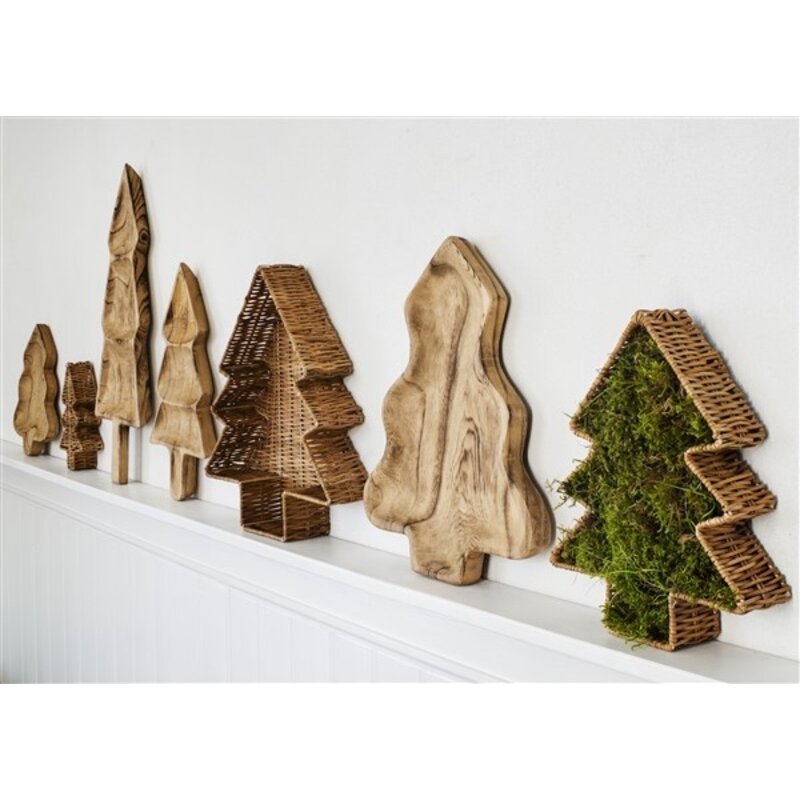 Madam Stoltz-collectie Houten kerstboom schaal Donker naturel