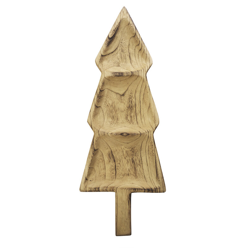 Madam Stoltz-collectie Houten kerstboom schaal Donker naturel