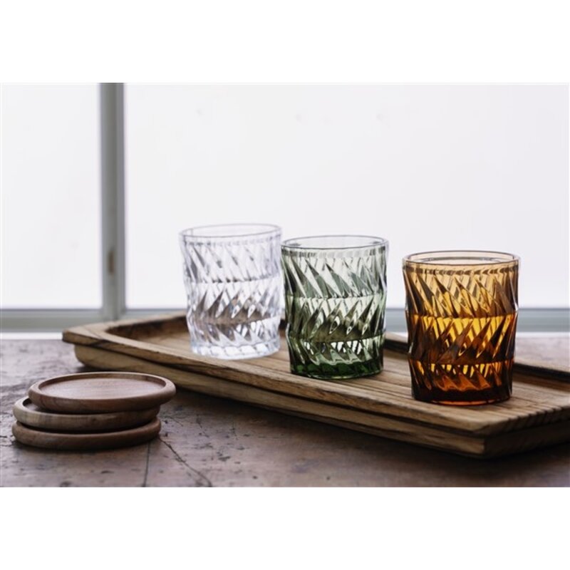 Madam Stoltz-collectie Rectangular wooden trays Dark natural - set 2 -