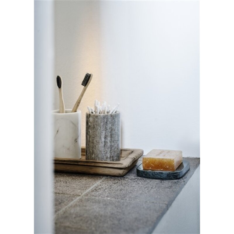 Madam Stoltz-collectie Rectangular wooden trays Dark natural - set 2 -