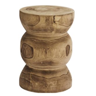 Madam Stoltz Wooden stool Dark natural