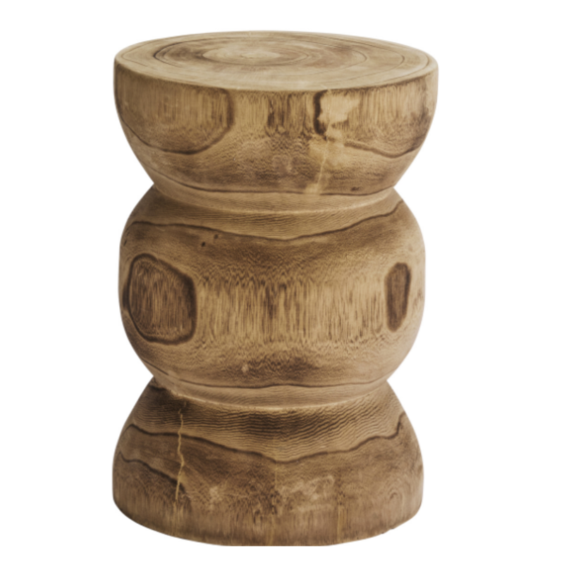 Madam Stoltz-collectie Wooden stool Dark natural