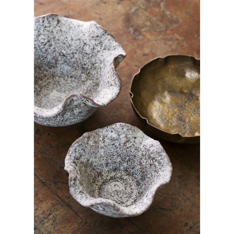 Madam Stoltz-collectie Handgehamerde aluminium kommen - set v 2 - Ant.messing