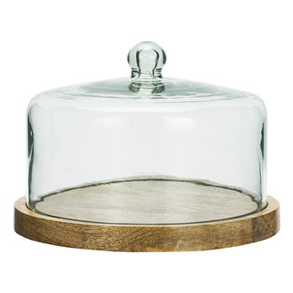Madam Stoltz Glass clotch w/ wood Clear, natural