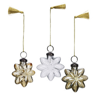 Madam Stoltz Glazen sterren - set v 3 - Amber, rook, helder