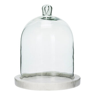 Madam Stoltz Glass clotch w/ marble Clear, white