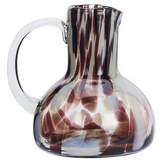 Madam Stoltz Glass jug White, brown, clear Madam Stoltz Glass jug White, brown, clear