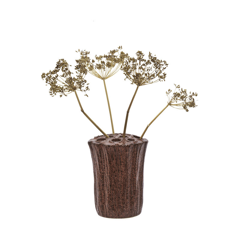 Madam Stoltz-collectie Stoneware vase Rust