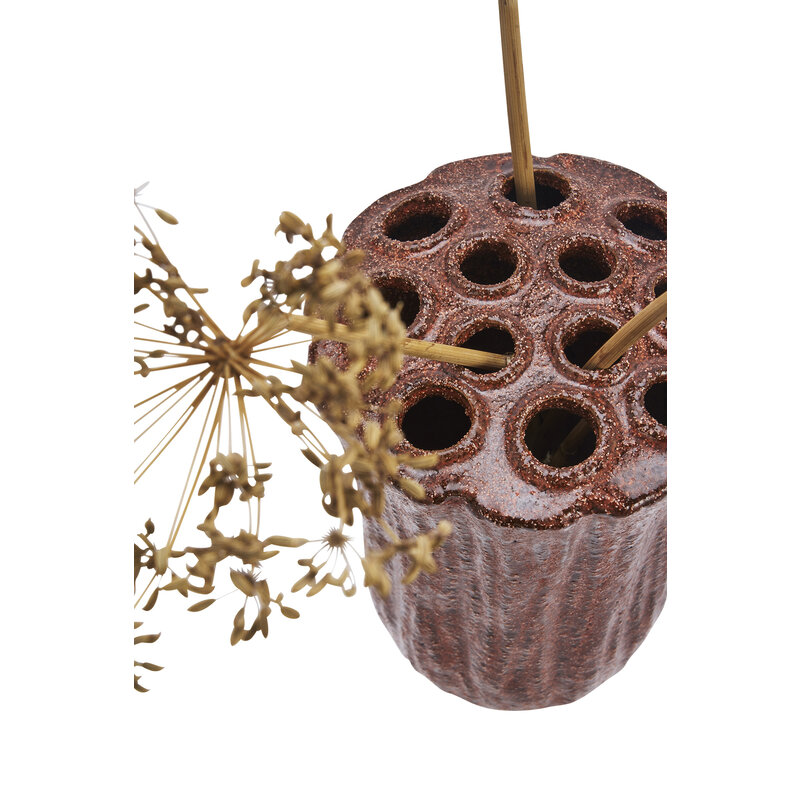Madam Stoltz-collectie Stoneware vase Rust