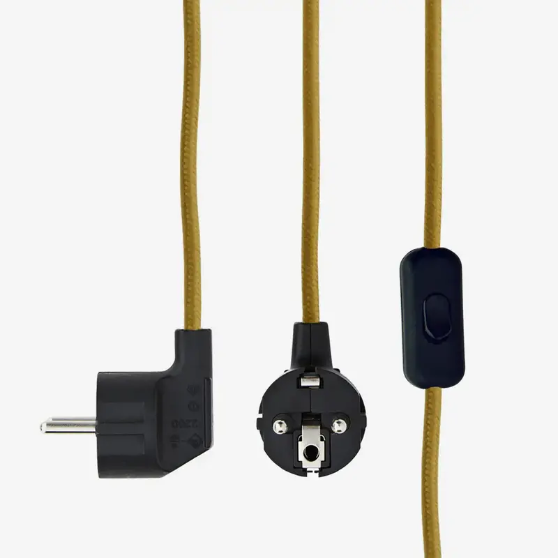 Madam Stoltz-collectie Emaille tafellamp Donker mosterdgeel, messing