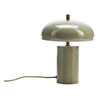 Madam Stoltz Enamel table lamp Sage, brass