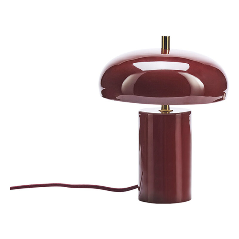 Madam Stoltz-collectie Enamel table lamp Maroon, brass