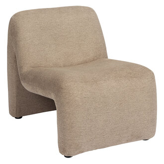 Madam Stoltz Fluwelen loungestoel Beige