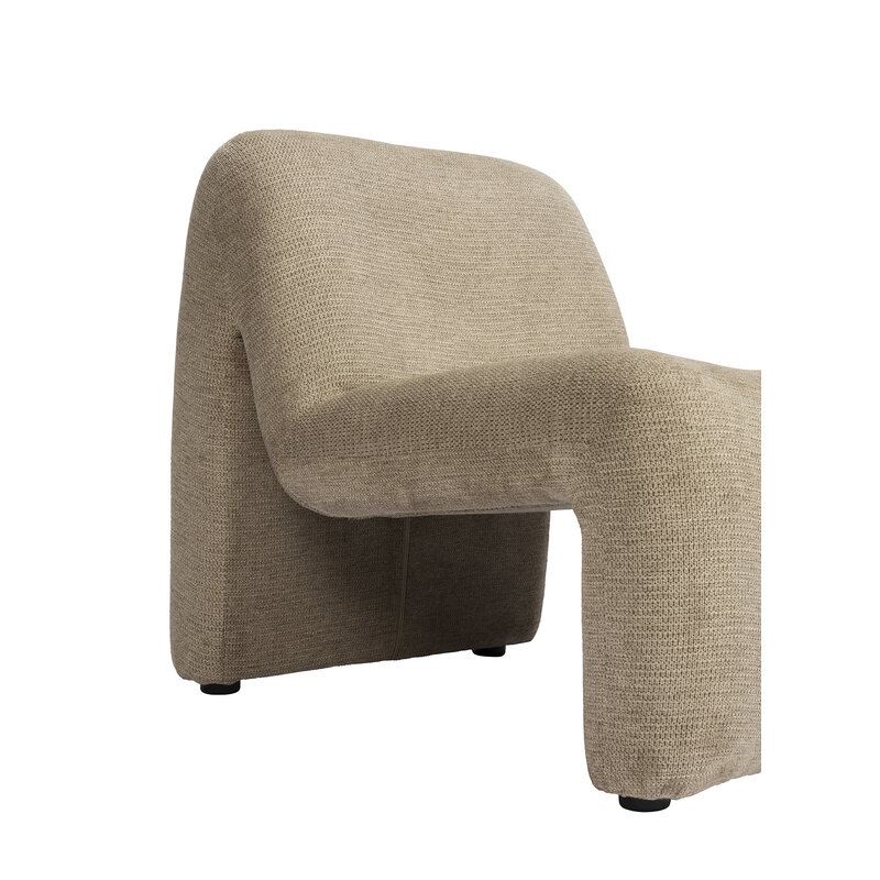 Madam Stoltz-collectie Fluwelen loungestoel Beige