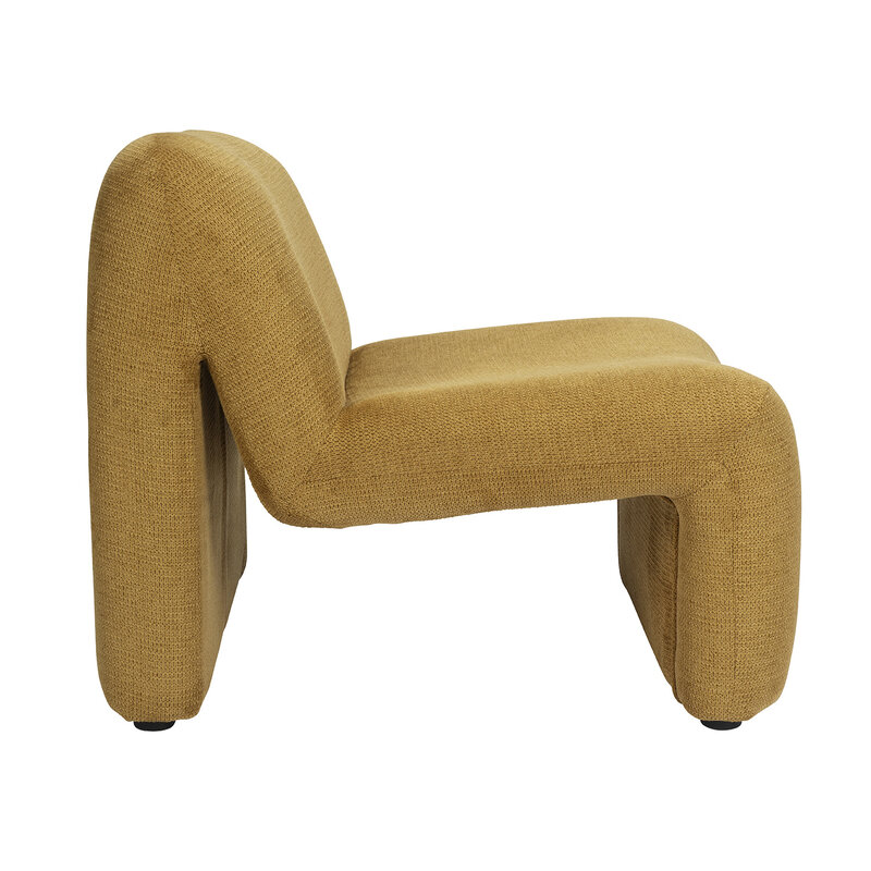Madam Stoltz-collectie Fluwelen loungestoel Mosterdgeel