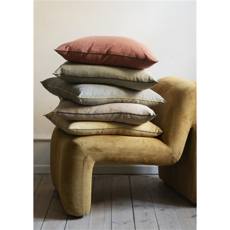 Madam Stoltz-collectie Fluwelen loungestoel Mosterdgeel