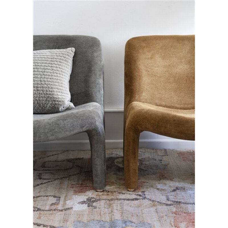 Madam Stoltz-collectie Fluwelen loungestoel Amber