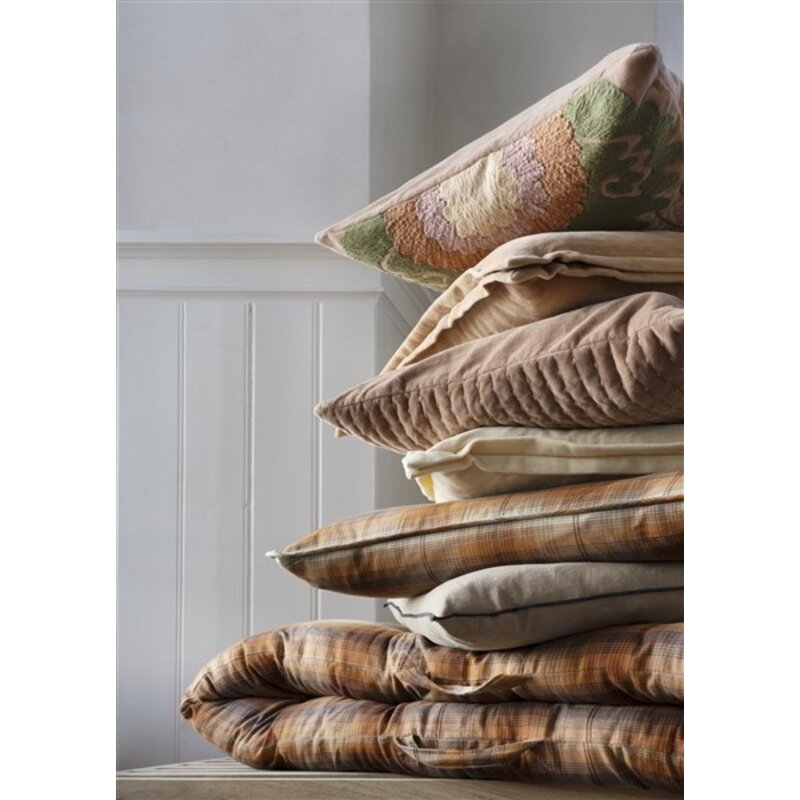 Madam Stoltz-collectie Gewatteerde fluwelen kussenhoes Dusty rose