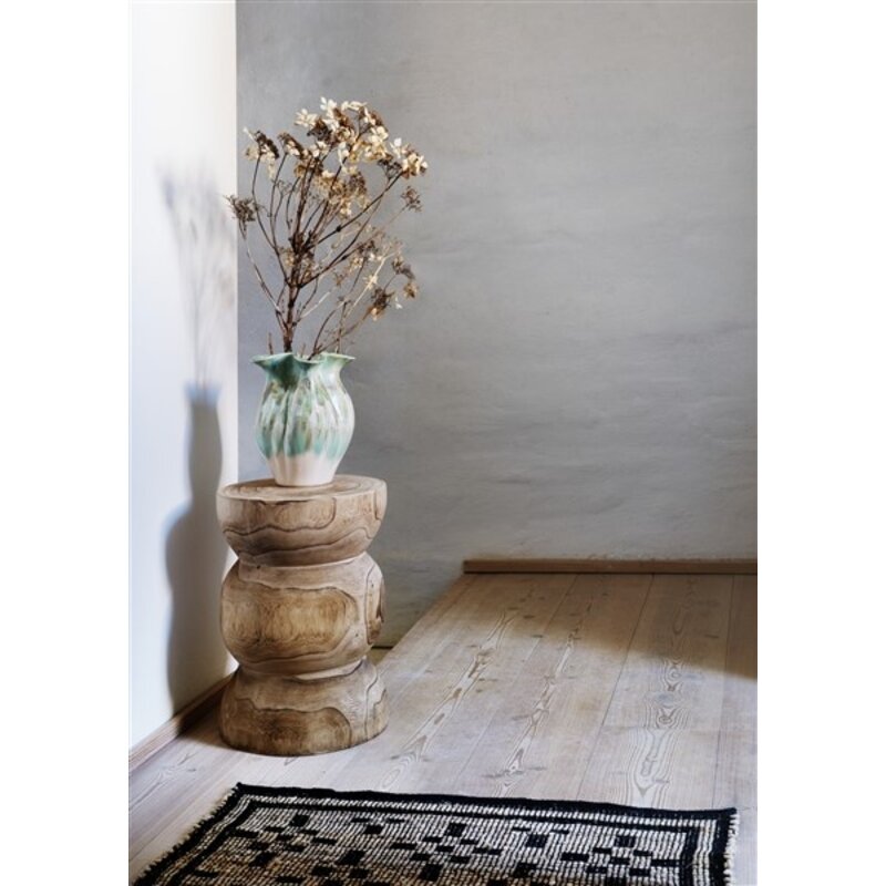Madam Stoltz-collectie Aardewerk vaas Lichtgroen, beige, gebroken wit