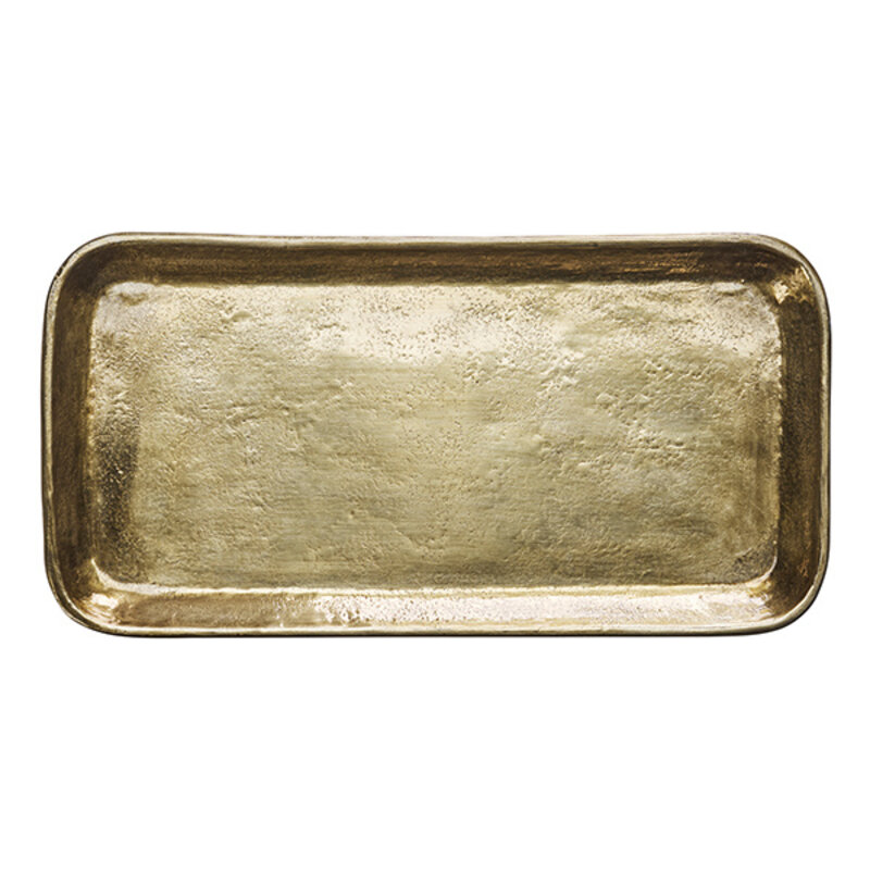 Madam Stoltz-collectie Handgehamerde aluminium schaal Ant.messing