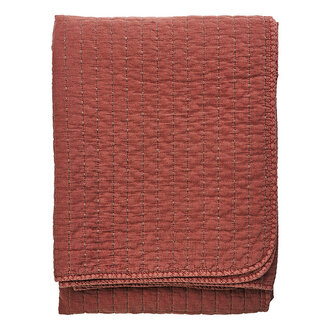 Madam Stoltz Gewatteerde katoenen plaid Brick, bruin