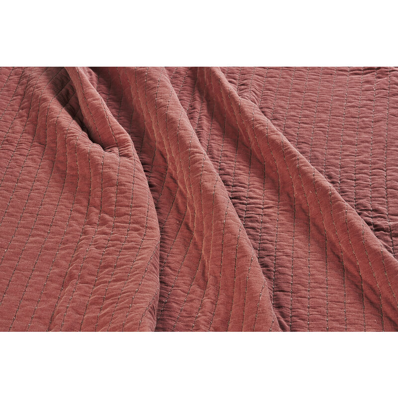 Madam Stoltz-collectie Quilted cotton throw Brick, brown