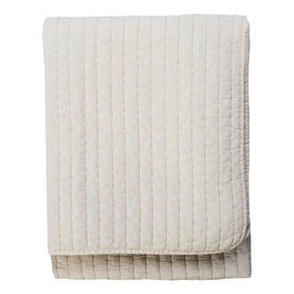 Madam Stoltz Gewatteerde katoenen plaid Ivoor, beige