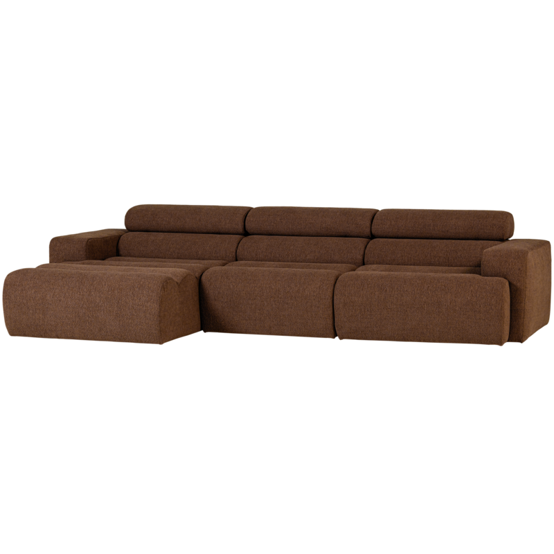 WOOOD-collectie Novi Chaise Longue Bank Links Boucle Mokkabruin