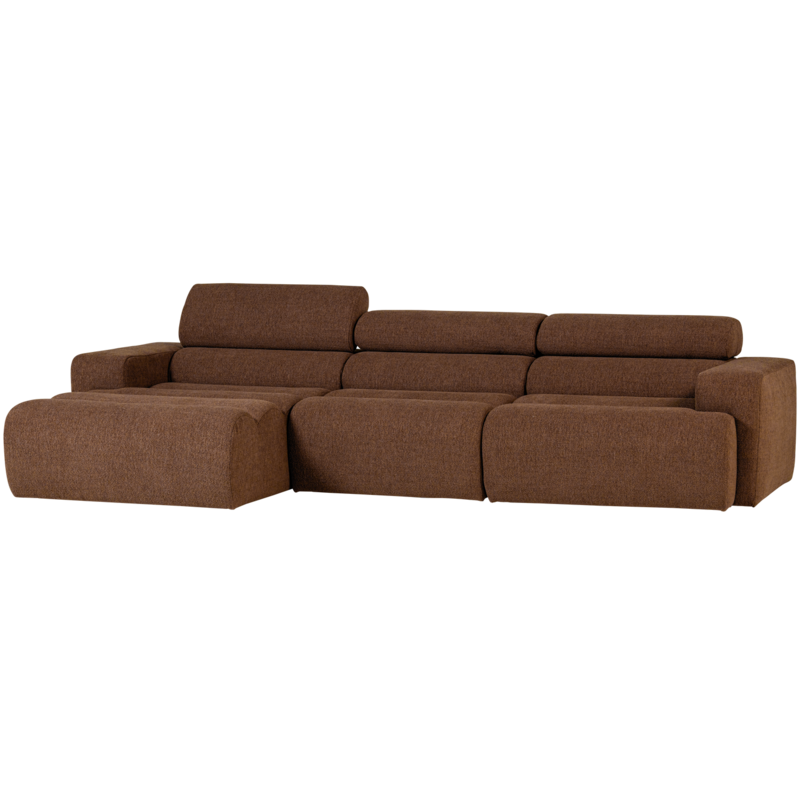 WOOOD-collectie Novi Chaise Longue Bank Links Boucle Mokkabruin