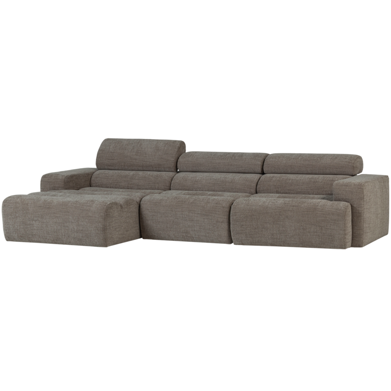 WOOOD-collectie Novi Chaise Longue Bank Links Grijs Melange