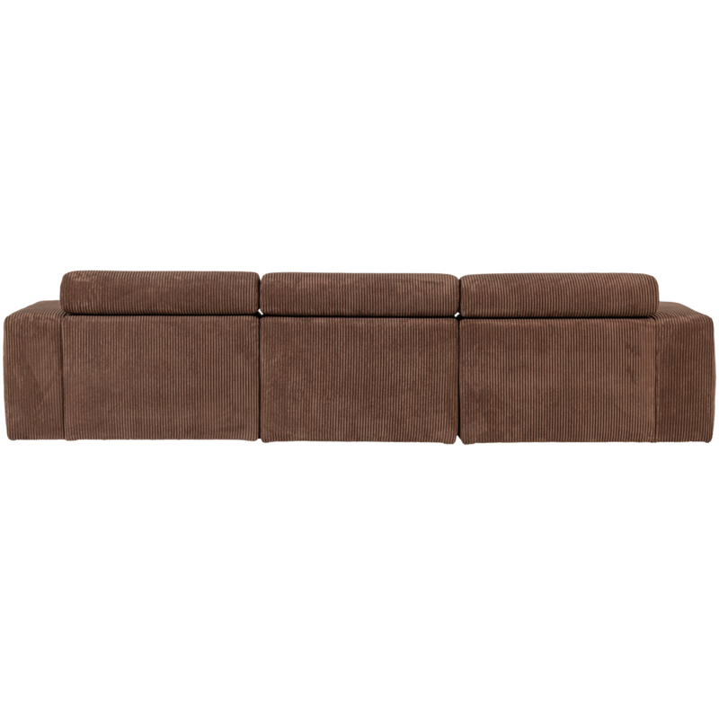 WOOOD-collectie Novi Chaise Longue Bank Links Ribstof Mokkabruin