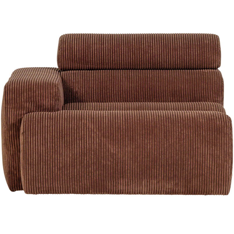 WOOOD-collectie Novi 1-Zits Element Arm Links Ribstof Terra