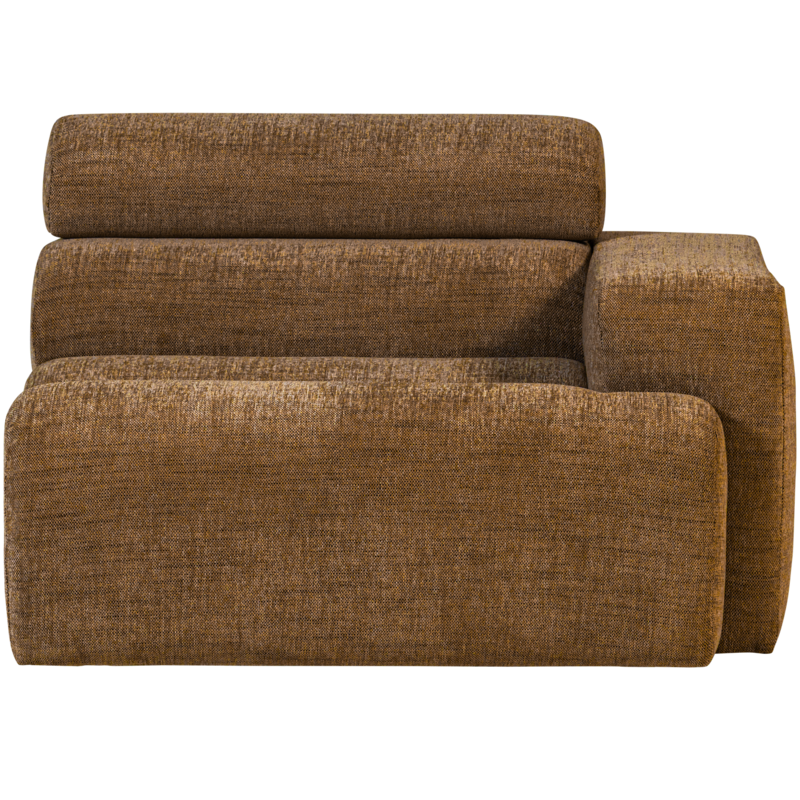 WOOOD-collectie Novi 1-Zits Element Arm Rechts Karamelbruin Melange