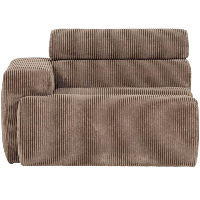WOOOD-collectie Novi 1-Zits Element Arm Links Ribstof Taupe