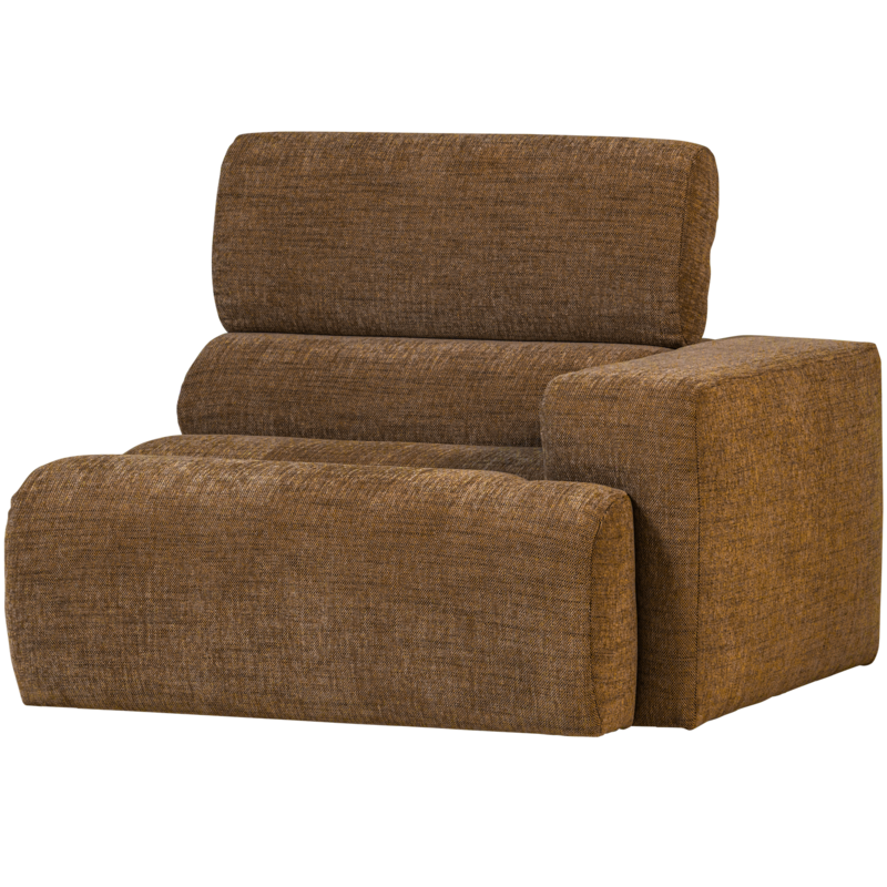 WOOOD-collectie Novi 1-Zits Element Arm Rechts Karamelbruin Melange
