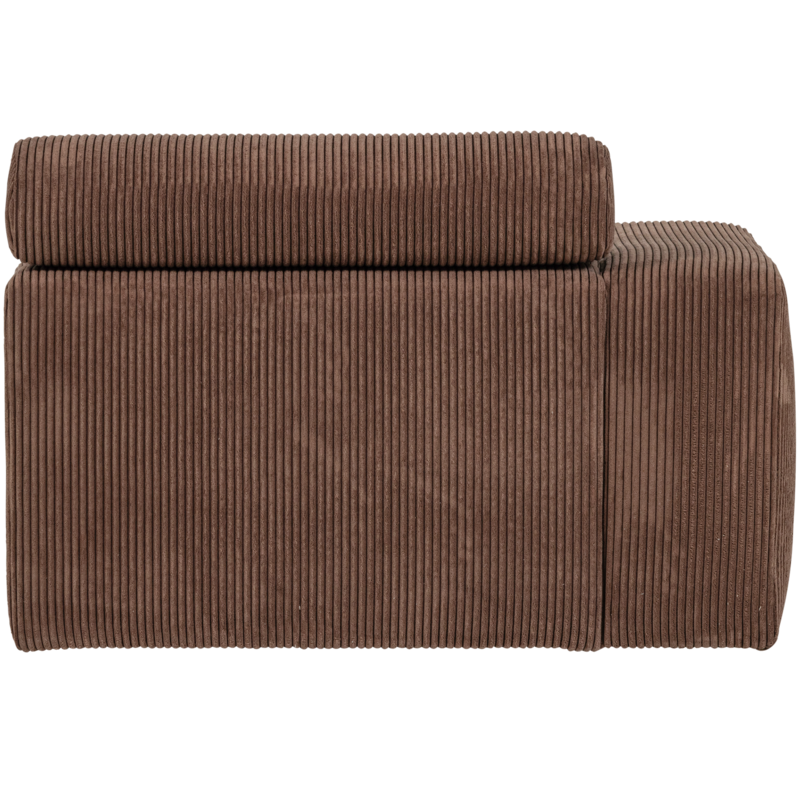 WOOOD-collectie Novi 1-Zits Element Arm Links Ribstof Mokkabruin