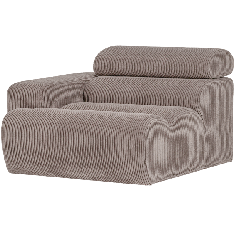 WOOOD-collectie Novi 1-Zits Element Arm Links Ribstof Zand