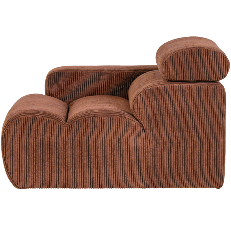 WOOOD-collectie Novi 1-Zits Element Arm Links Ribstof Terra