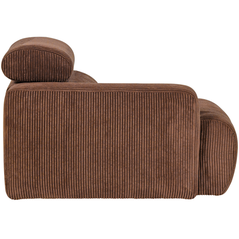 WOOOD-collectie Novi 1-Zits Element Arm Links Ribstof Terra