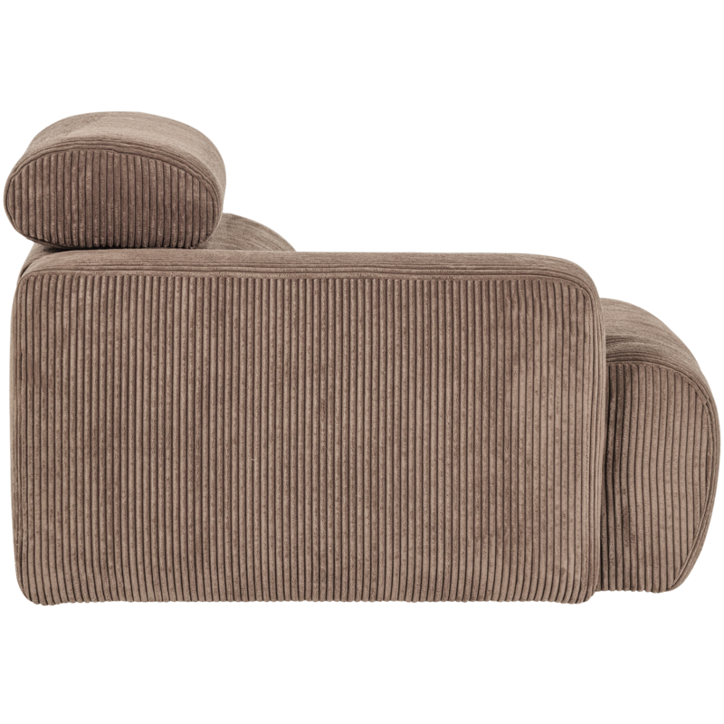WOOOD-collectie Novi 1-Zits Element Arm Links Ribstof Taupe