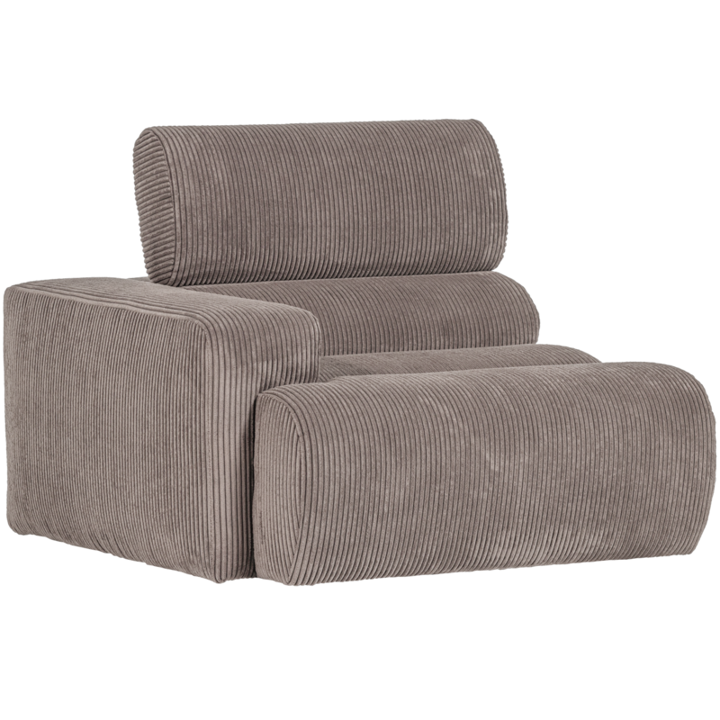 WOOOD-collectie Novi 1-Zits Element Arm Links Ribstof Zand