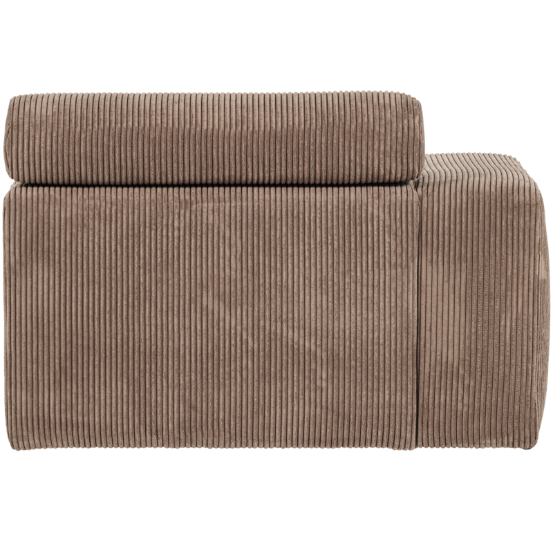 WOOOD-collectie Novi 1-Zits Element Arm Links Ribstof Taupe
