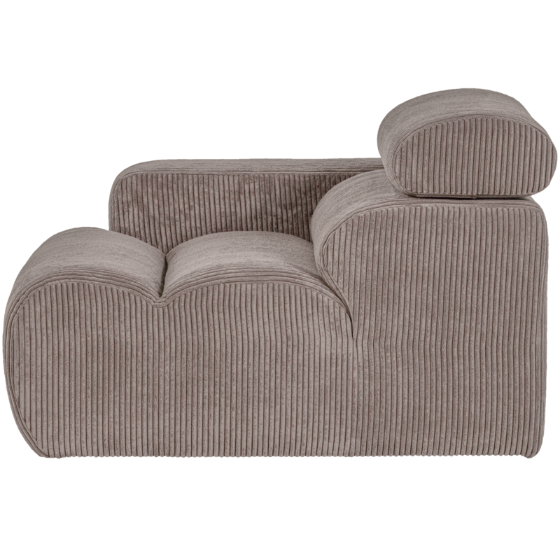 WOOOD-collectie Novi 1-Zits Element Arm Links Ribstof Zand